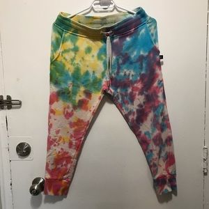 Sweet Pants slim cropped tie dye (DIY) rainbow pants size XS